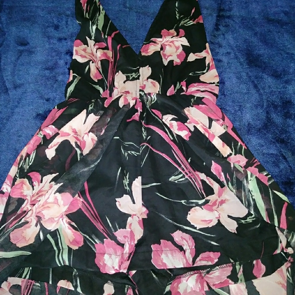 Sexy Festive floral halter neck dress.